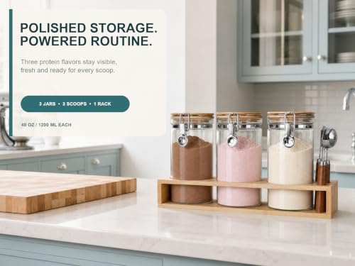 Glass Protein Powder Container Set