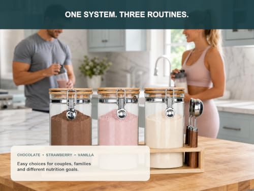 Glass Protein Powder Container Set